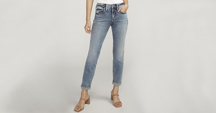 Silver Women's Boyfriend Jeans