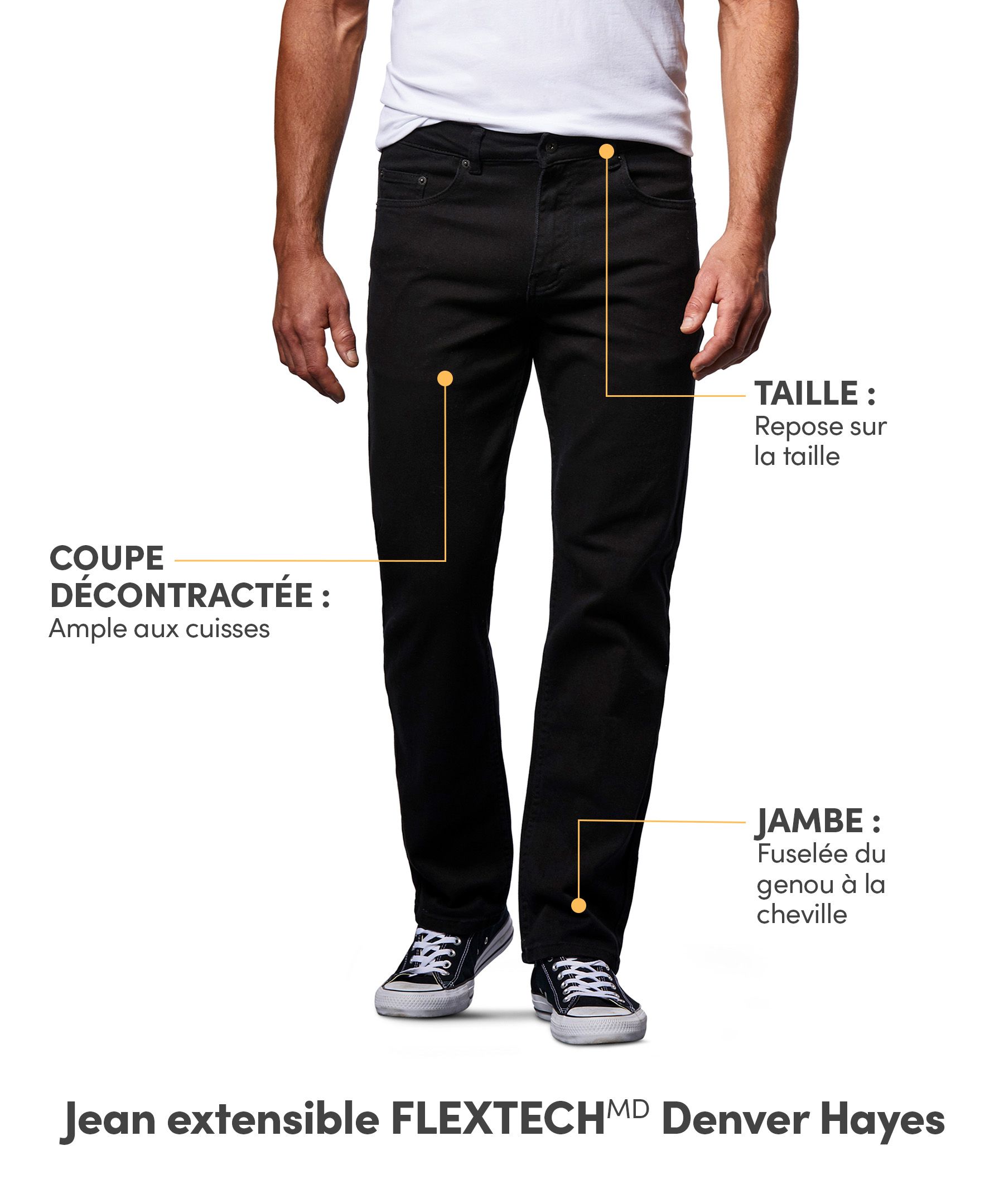 Jeans extensibles à jambe fuselée décontractée FLEXTECH® Denver Hayes pour hommes