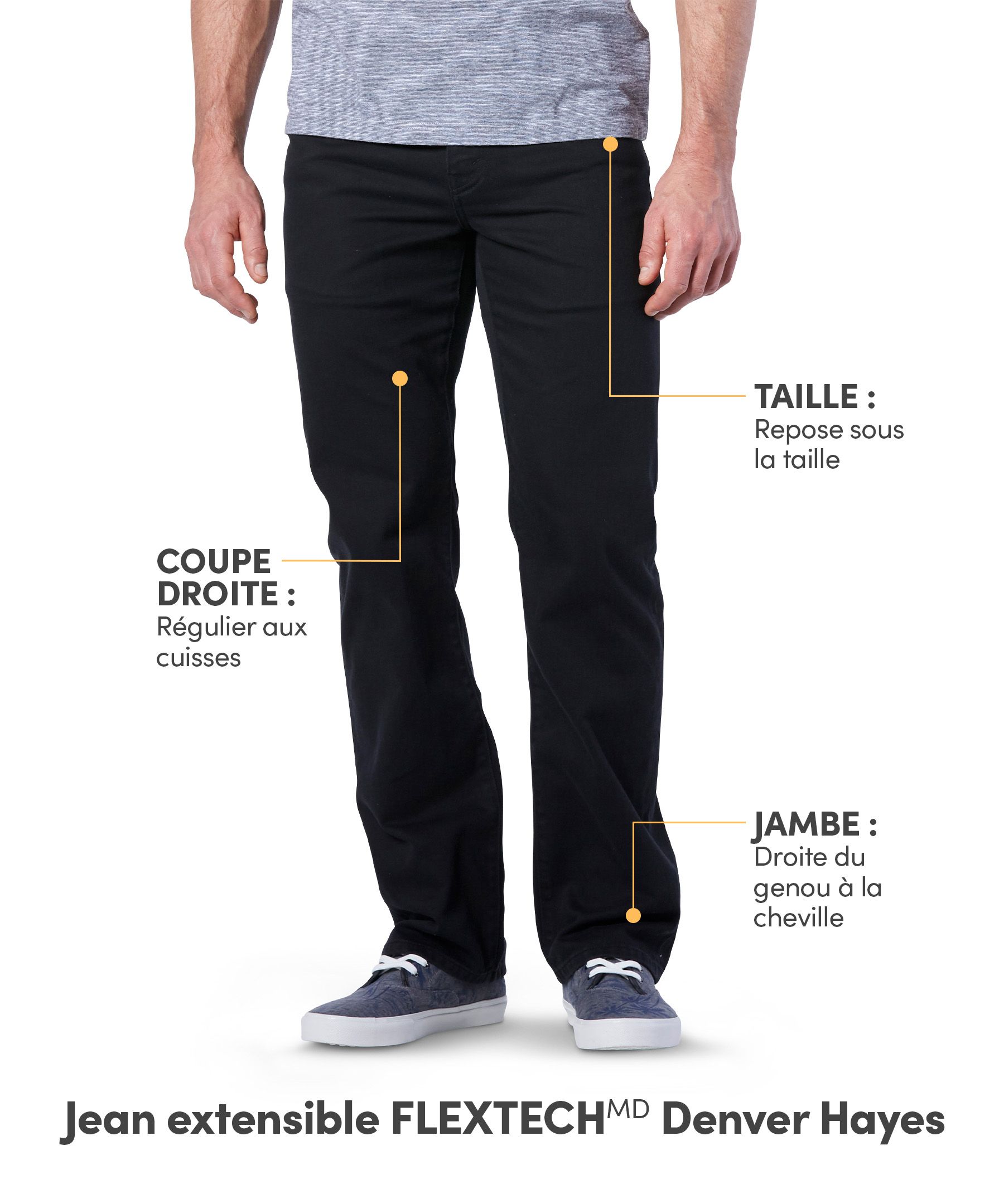 Jean extensible Denver Hayes FLEXTECH de coupe droite, pour hommes