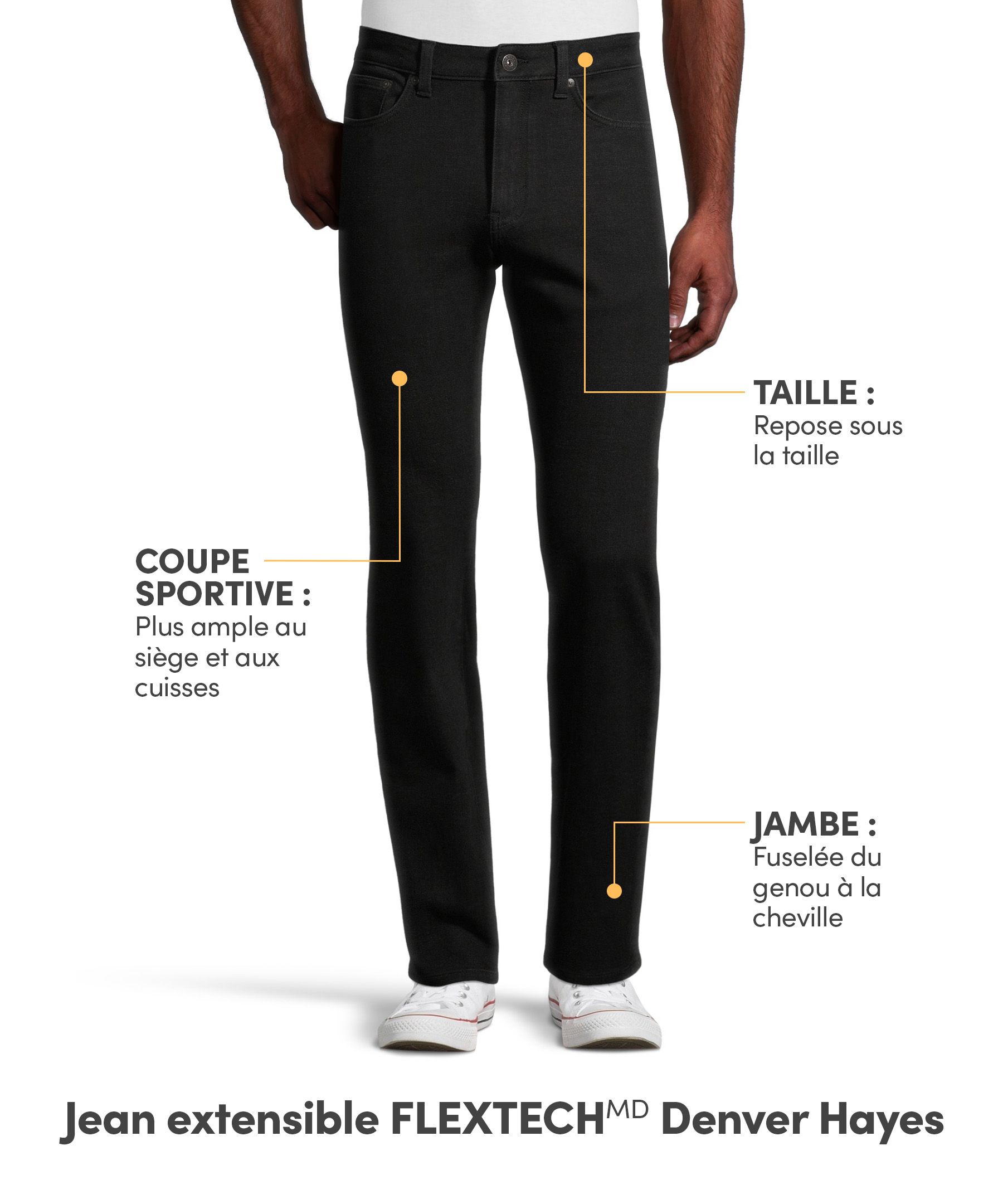 Jeans extensibles à 4 sens à coupe athlétique FLEXTECH Denver Hayes pour hommes