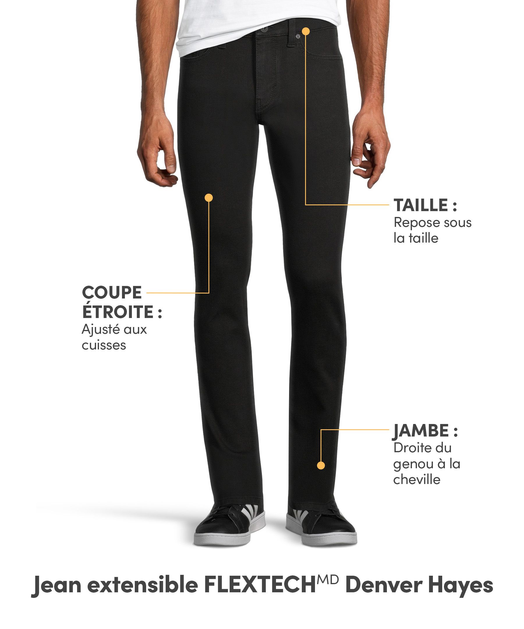 Jeans extensibles à 4 sens à jambe étroite FLEXTECH® sur 360 Denver Hayes pour hommes