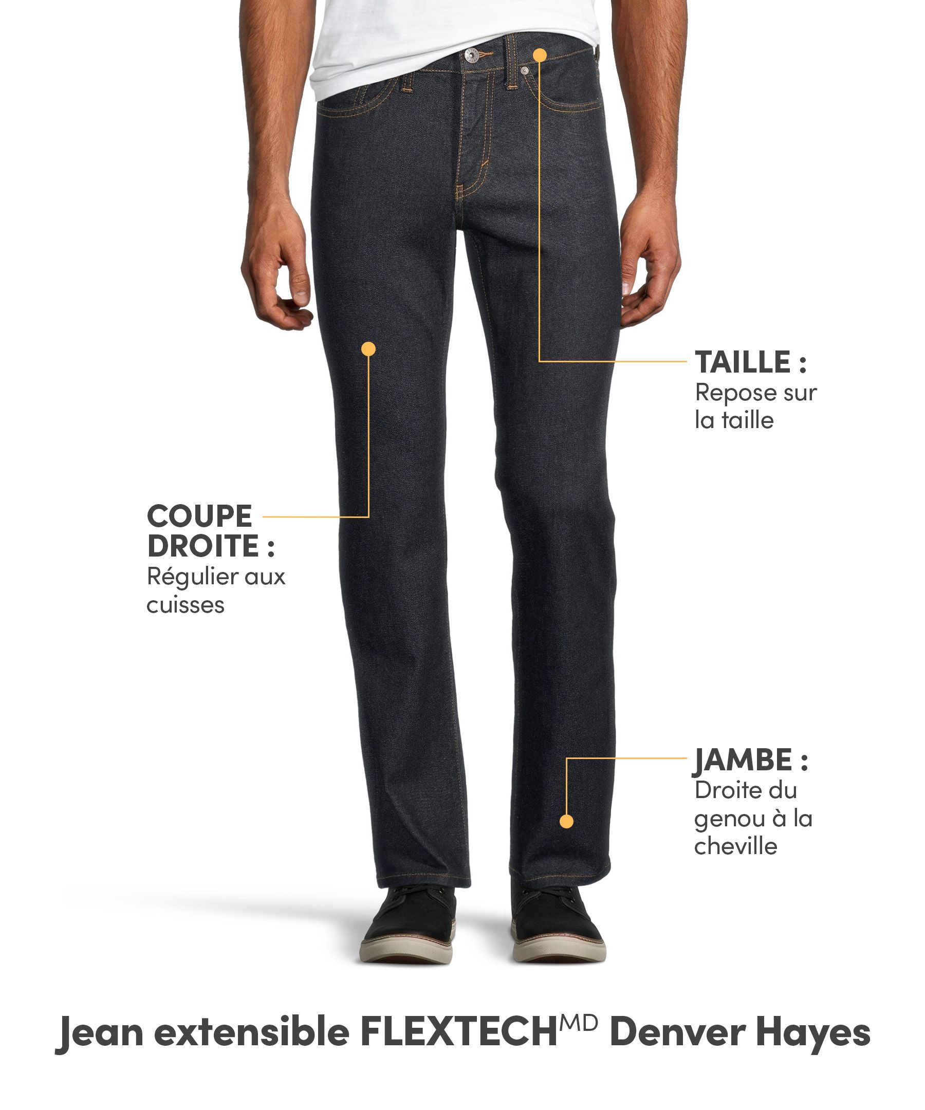 Jeans extensibles à jambe droite FLEXTECH® sur 360 Denver Hayes pour hommes