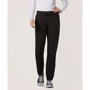 Scrubletics Women's Jogger Fit Drawstring Elastic Stretch Waist Scrub Pants - Black