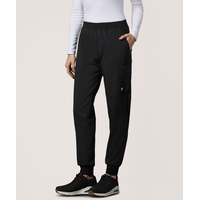 Pantalon d'uniforme médical de style jogging Scrubletics avec ceinture élastique, pour femmes Front_Three_Fourths_Angled_Left