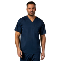 Carhartt Men's Slim-Fit V-Neck Medical Uniform Top Front_Angled_Right