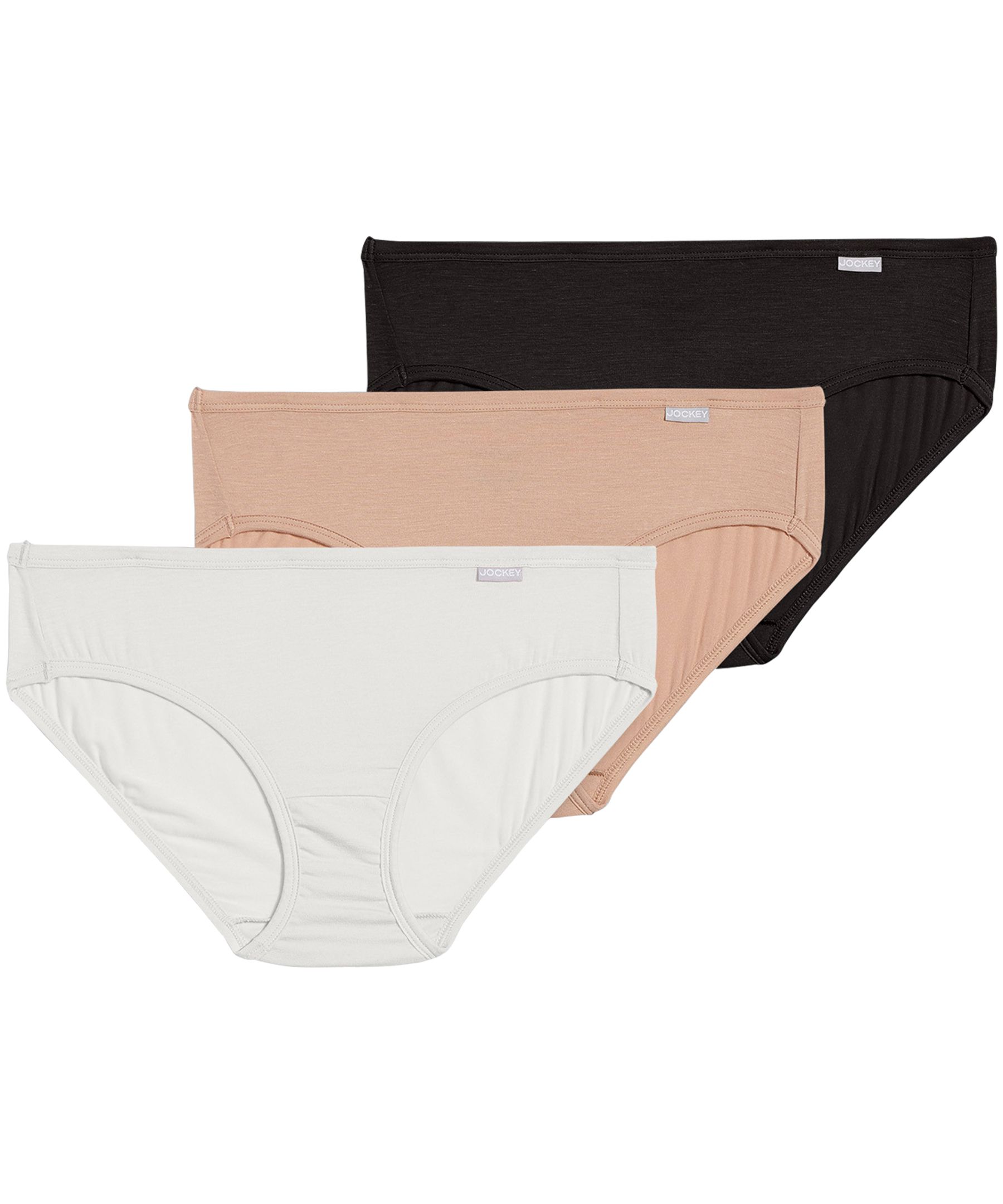  Jockey Women's Underwear Elance Bikini - 3 Pack, Black, 4 :  Clothing, Shoes & Jewelry