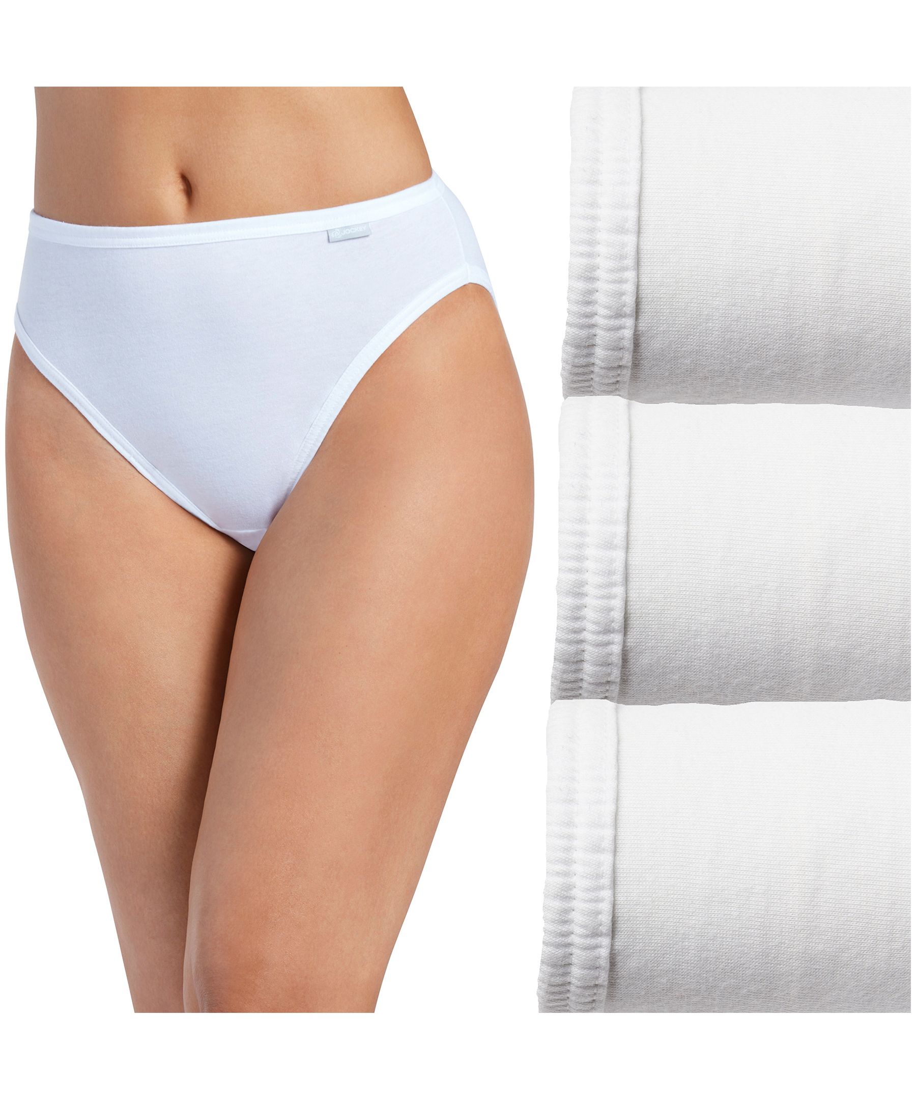 Jockey® Women's 3 Pack Elance Basic Underwear French Cut Briefs