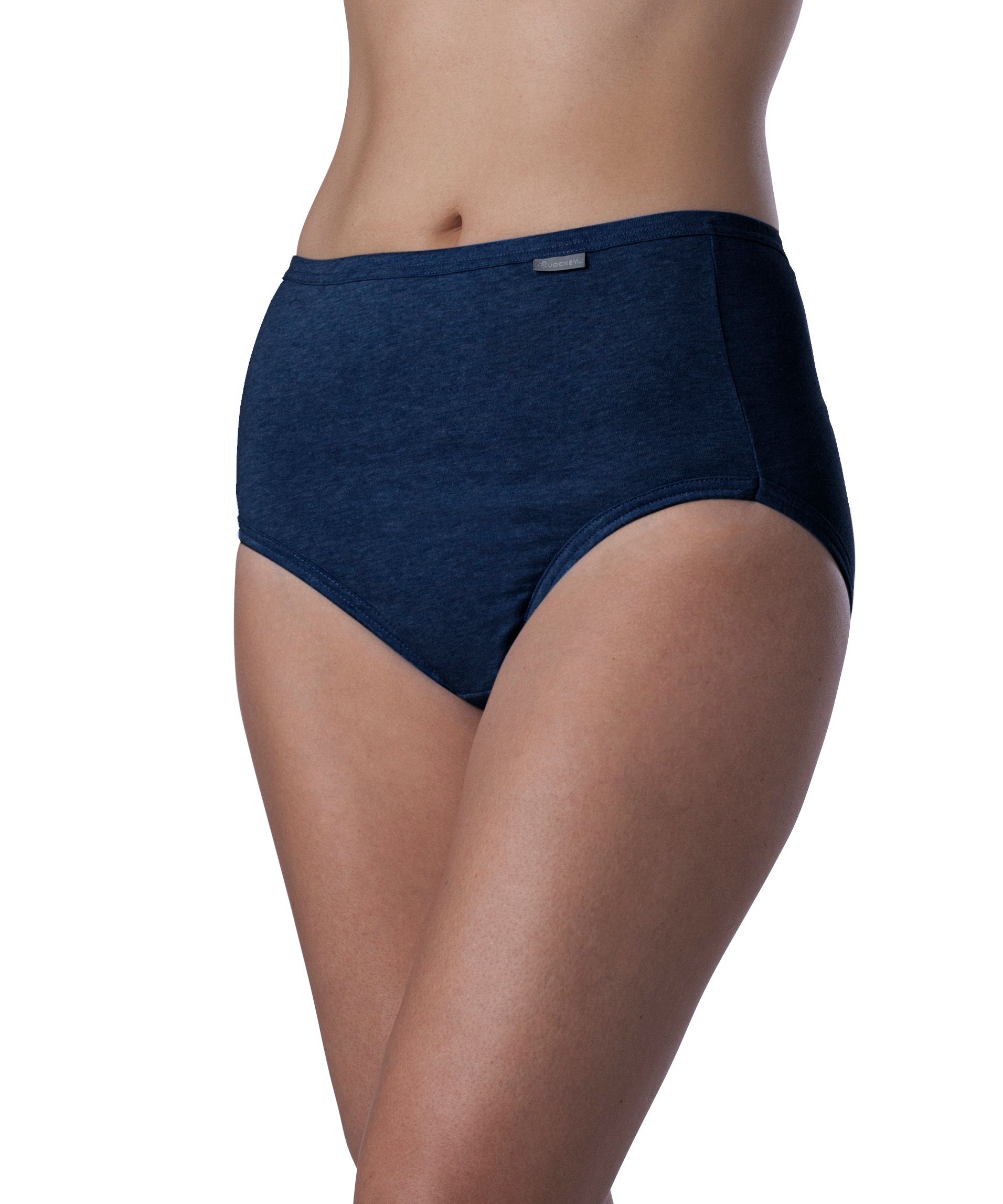 Women's Jockey Underwear, Blue 100% Cotton Briefs, Size 8, 3 Pack