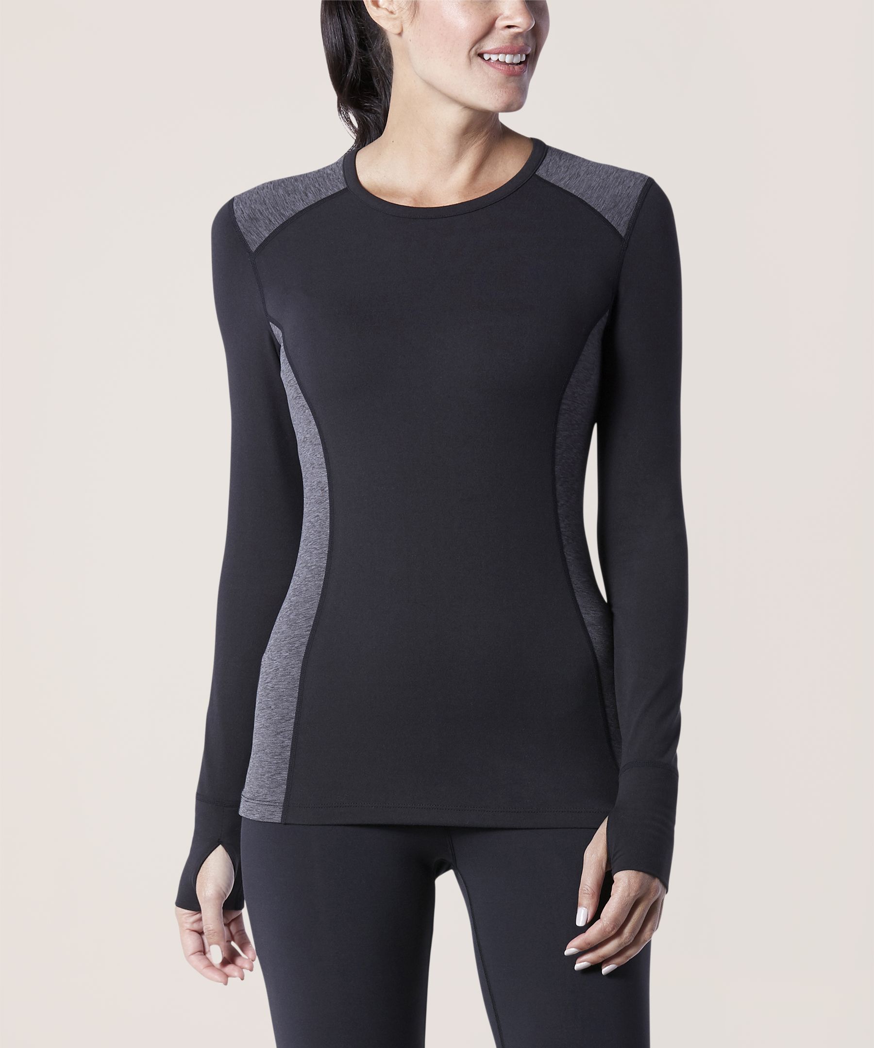 Haut WindRiver à col ras du cou isotherme en microfibre, pour femmes