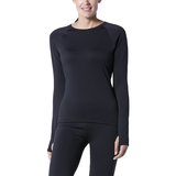 Haut en molleton WindRiver T-Max Heat à grille à col ras du cou et à manches longues, pour femmes Front_Flat