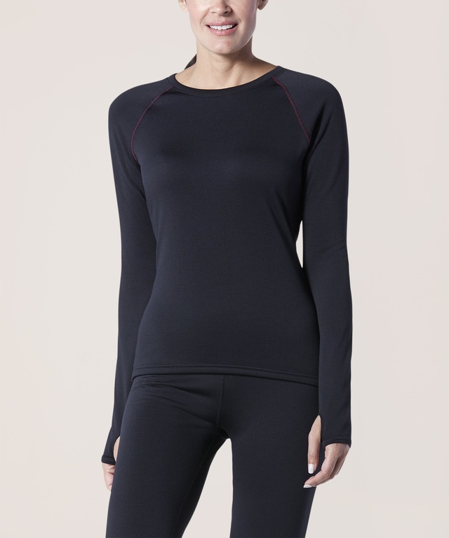 Haut en molleton WindRiver T-Max Heat à grille à col ras du cou et à manches longues, pour femmes