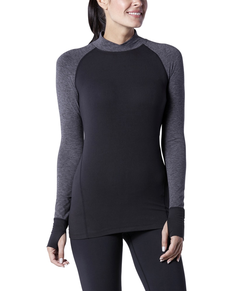 WindRiver Women's T-MAX Heat 4 Way Stretch Supersoft Long Sleeve Heather Thermal  Top