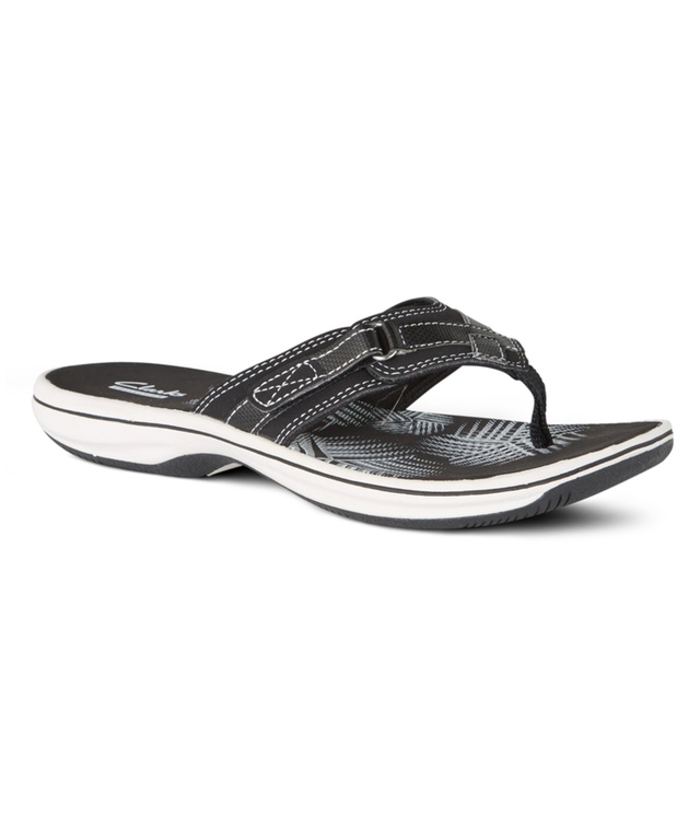 Clarks Women's Breeze Sea Thong Sandals Black Marks