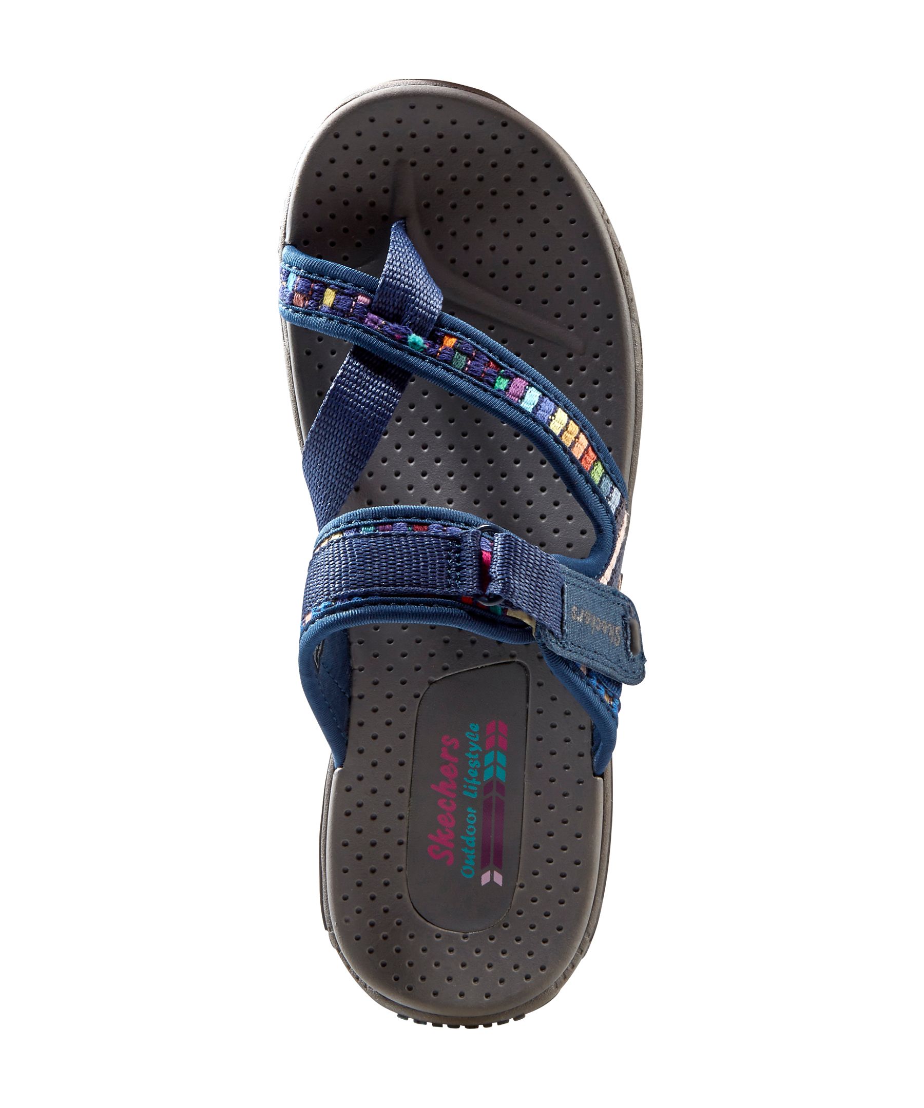 Skechers Women's Reggae Mad Swag Cross Strap Sporty Sandals Navy