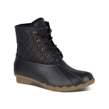 Sperry Women's Saltwater Winter Lux Lined Rubber Boots Black Front_Three_Fourths_Angled_Right