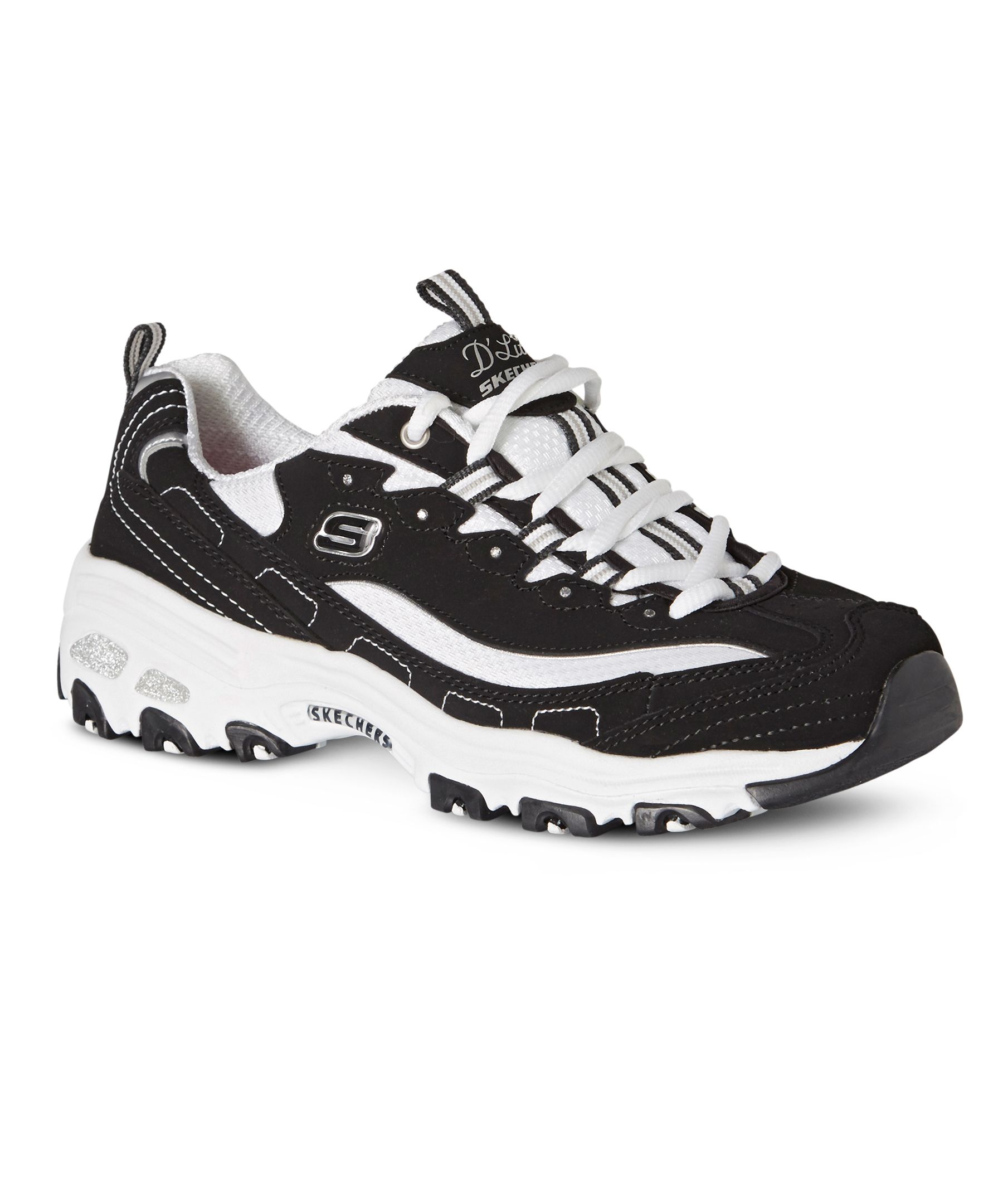 Skechers Women's D'Lites Biggest Fan Sneakers Black/White Mark's