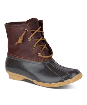 Bottes en coutil imperméables doublées pour femmes, Sperry, Saltwater, brun foncé