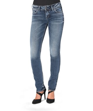 Silver Women's Elyse Mid Rise Straight Jeans