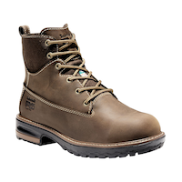 Timberland PRO Bottes de travail en cuir à bout en aluminium de 6 po pour femmes, Hightower Front_Three_Fourths_Angled_Right