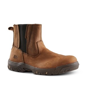 Bottes de travail à enfiler CAT de 6 pouces en cuir et à protection en acier, pour femmes, Abbey
