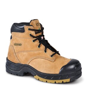 Bottes de travail en cuir de 6 pouces avec antidérapant Tarantula et à protection en acier et en composite pour femmes, Quad Basic, Dakota WorkPro Series