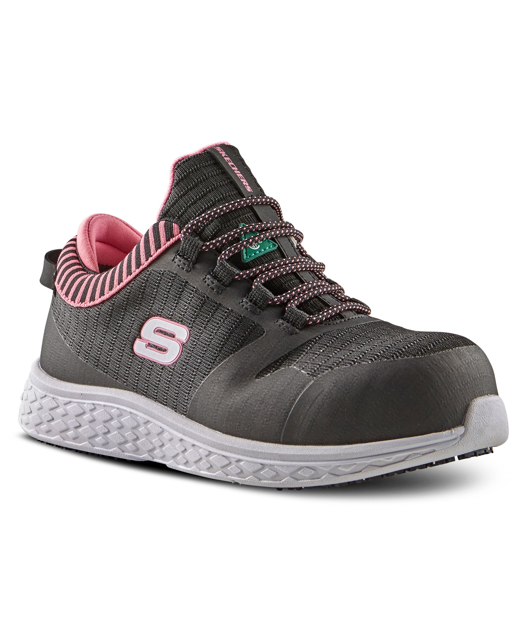 Skechers Work Women's Aluminum Toe Plate Resistant Athletic Safety Shoes - Black/Pink | Marks