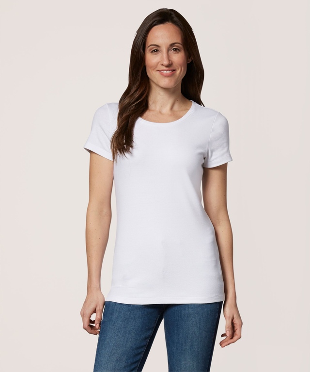 T-shirt ajusté à col ras du cou pour femmes, Denver Hayes
