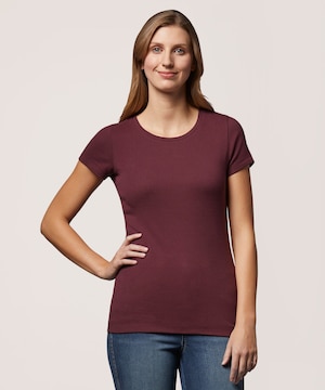 T-shirt ajusté à col ras du cou pour femmes, Denver Hayes