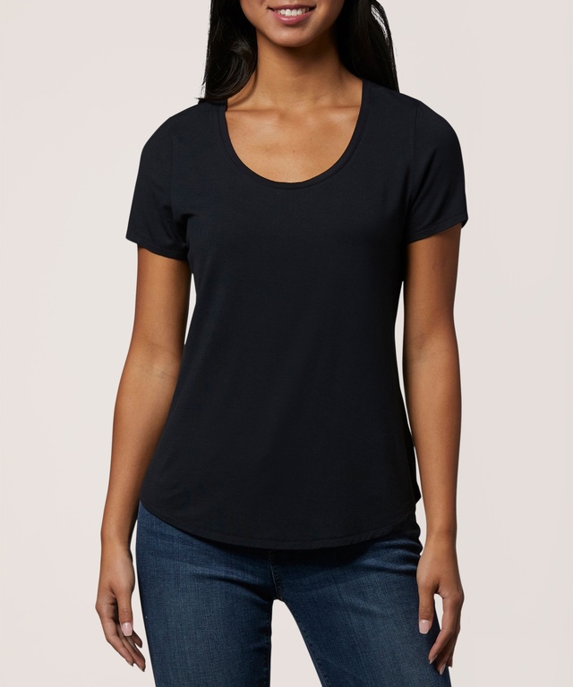 Denver Hayes Women's Relaxed Fit Scoop Neck T Shirt