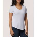 T-shirt à manches courtes décontracté avec encolure échancrée pour femmes