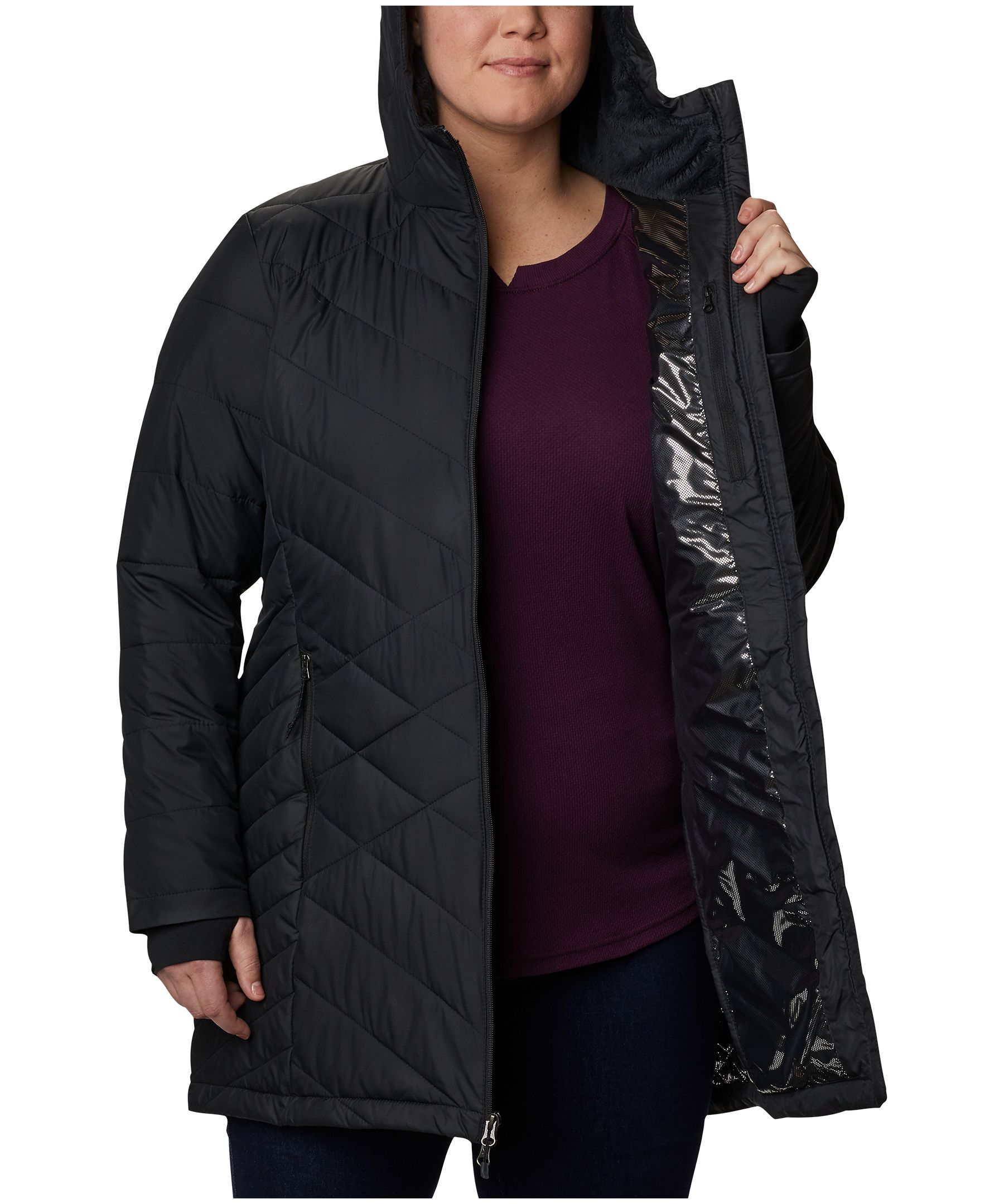 Columbia Women's Heavenly Omni-Heat Water Resistant Insulated Long Hooded  Jacket
