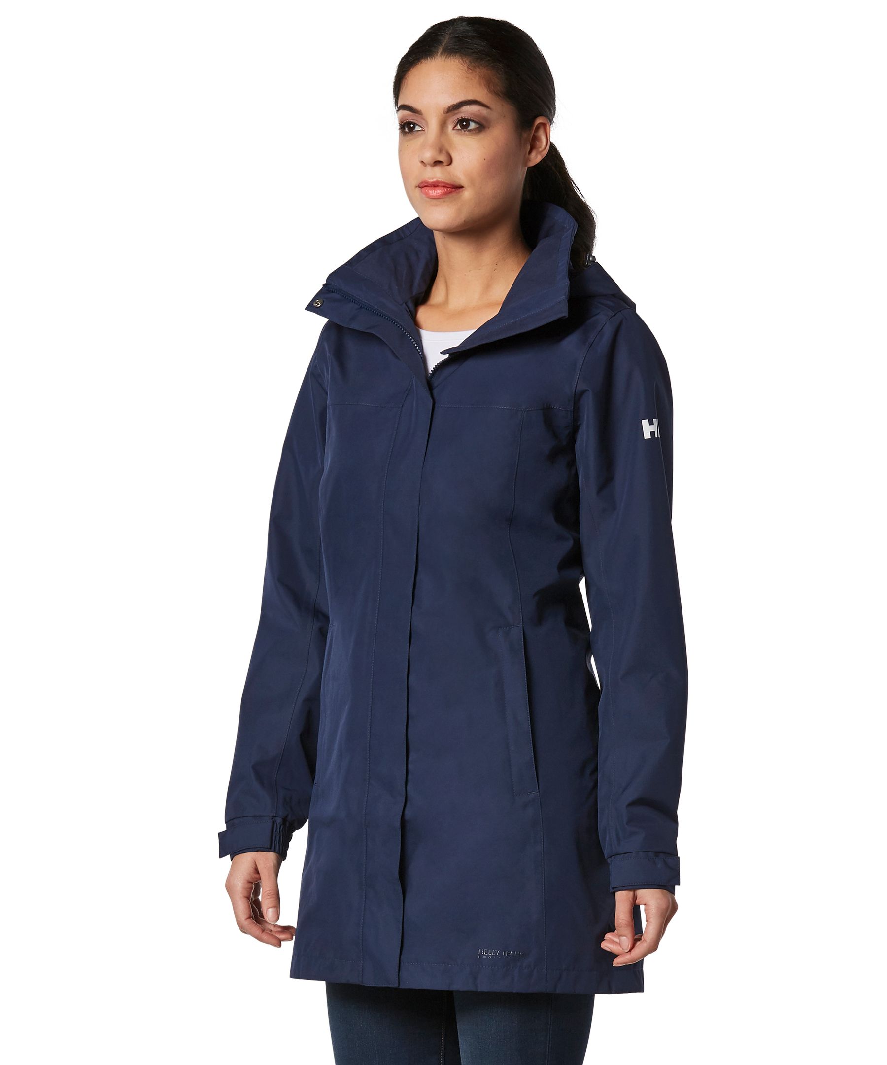 Helly Hansen Women's Aden Helly Tech Waterproof Long Rain Jacket Marks