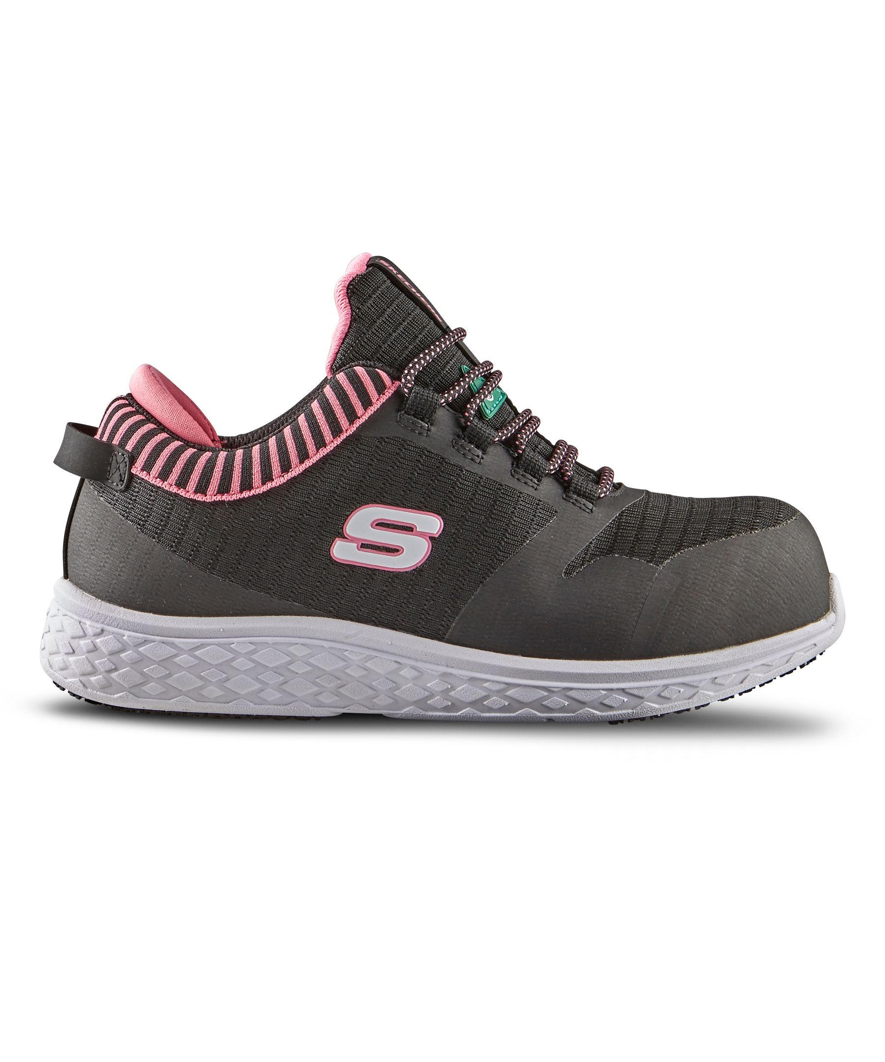 Skechers Work Women's Aluminum Toe Steel Plate Slip Resistant Athletic Safety Shoes - Black/Pink