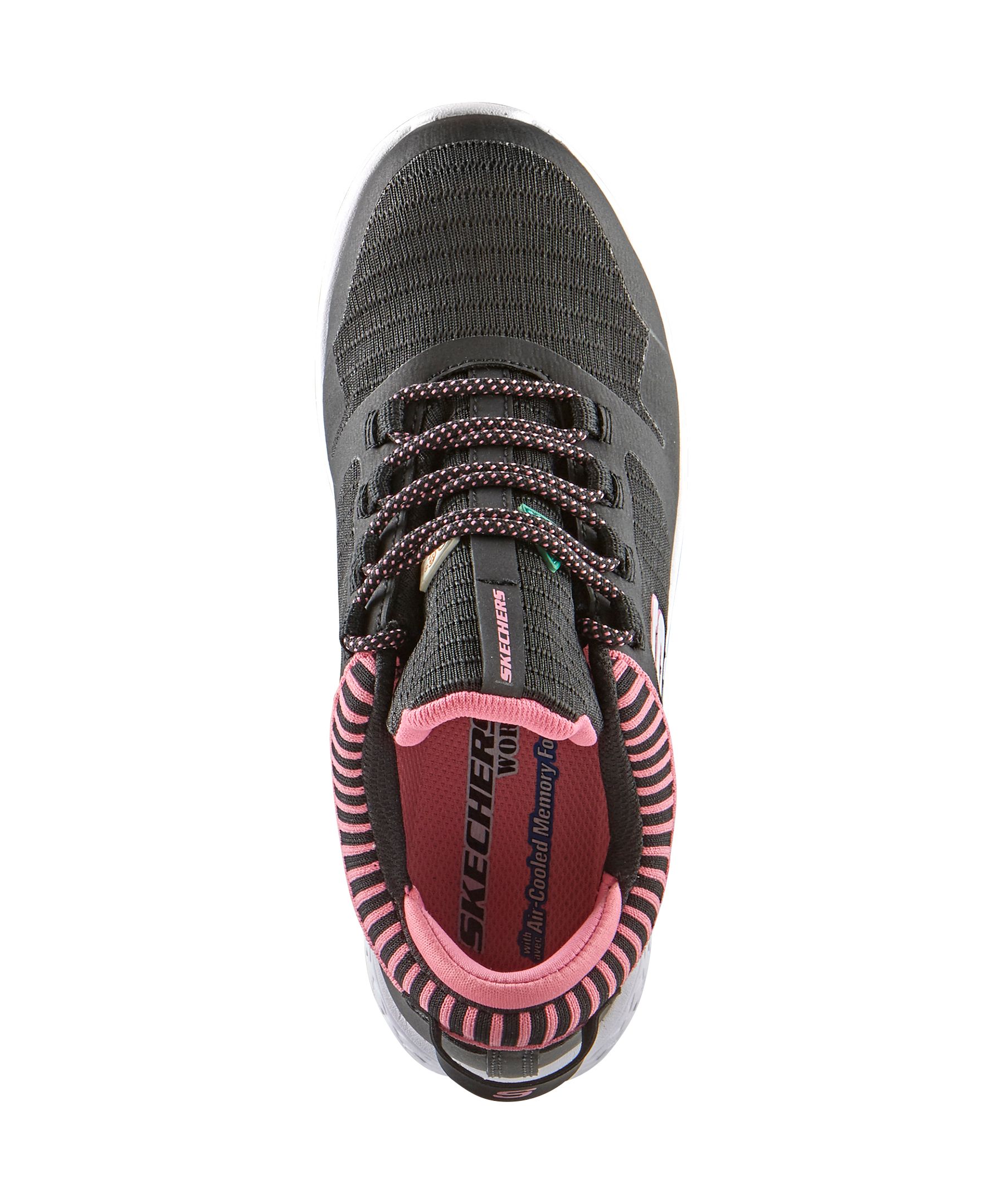 Skechers Work Women's Aluminum Toe Steel Plate Slip Resistant Athletic Safety Shoes - Black/Pink