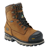 Timberland Pro Women's 8 Inch Boondock Composite Toe Composite Plate Waterproof Leather Work Boots Front_Three_Fourths_Angled_Right