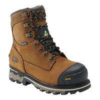 Timberland Pro Women's 8 Inch Boondock Composite Toe Composite Plate Waterproof Leather Work Boots Front_Three_Fourths_Angled_Right