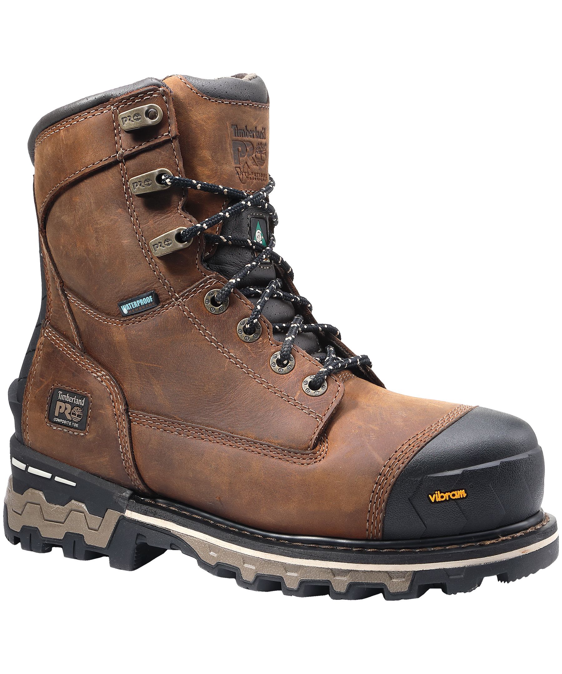 Timberland Pro Women's 8 Inch Boondock Composite Toe Composite Plate Waterproof Leather Work Boots