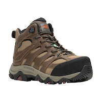 Bottes de randonnée de travail étanches à l'eau avec protection en composite pour femmes, Moab Vertex 2, Merrell Front_Three_Fourths_Angled_Right