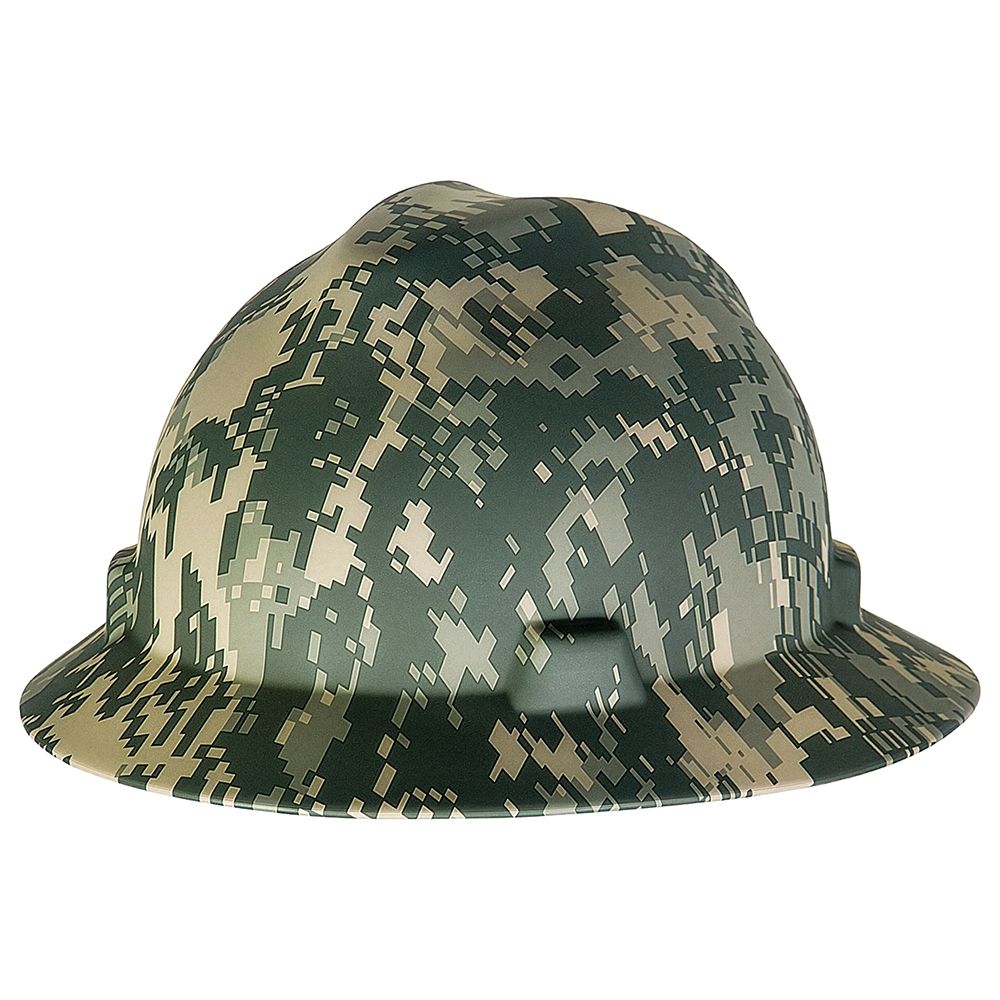 Casque de protection à bord large à motif camouflage, V-Gard, MSA