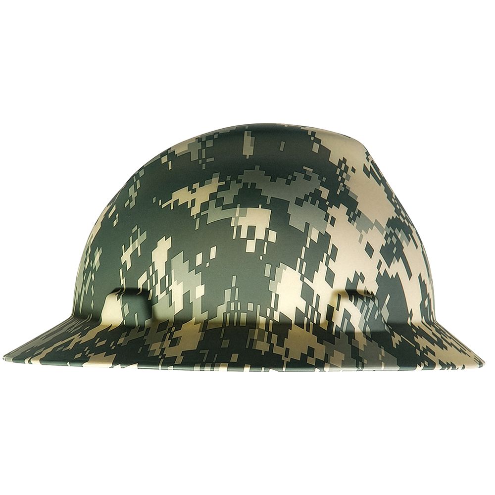 Casque de protection à bord large à motif camouflage, V-Gard, MSA