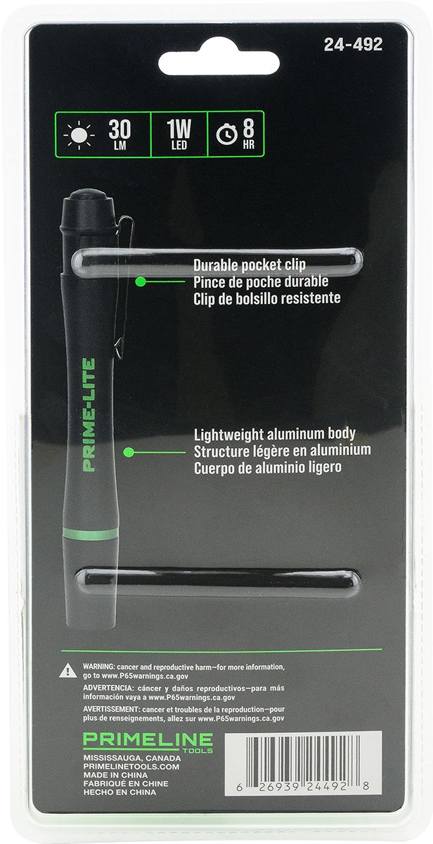 Lampe-stylo de poche Prime-Lite, 70&nbsp;lumens Back_Flat