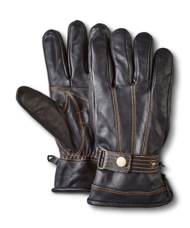 WindRiver Gants en cuir à piqûres contrastantes pour hommes