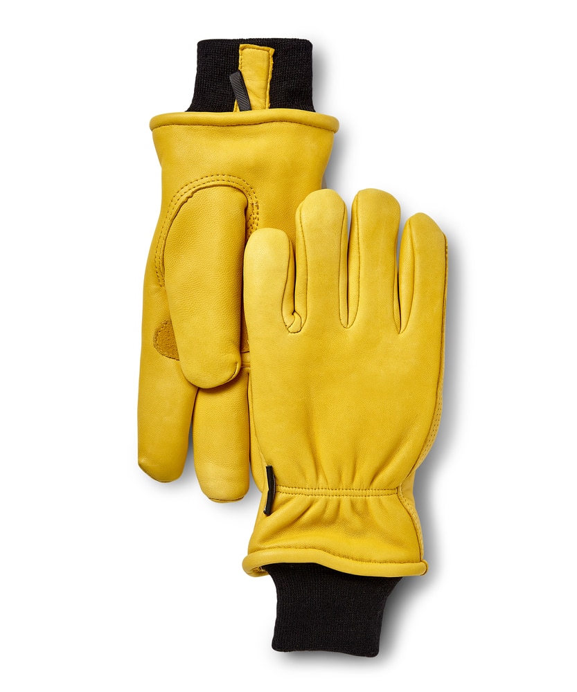Gants de travail en cuir pour hommes et femmes, gants de jardinage en peau  de chèvre, jaune, 1 paire (grand) : : Mode