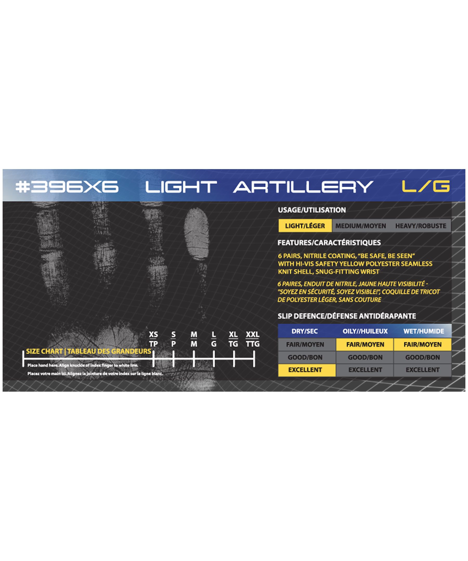 Gants John Watson haute visibilité en polyester enduit de nitrile et à prise texturée pour hommes, paquet de 6&nbsp;paires