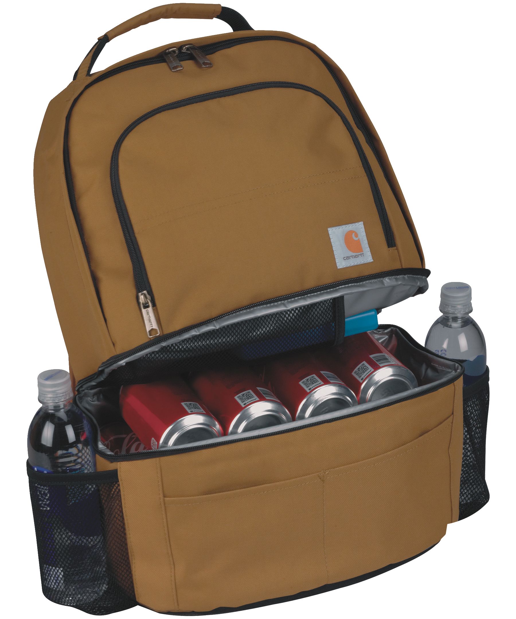 Carhartt 12 Can Water Repellent Insulated 2 in 1 Cooler Backpack - Carhartt Brown