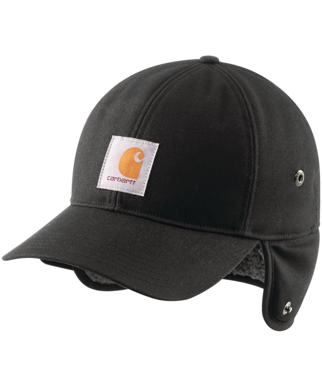Carhartt Men's Rain Defender Canvas Earflap Cap - Black
