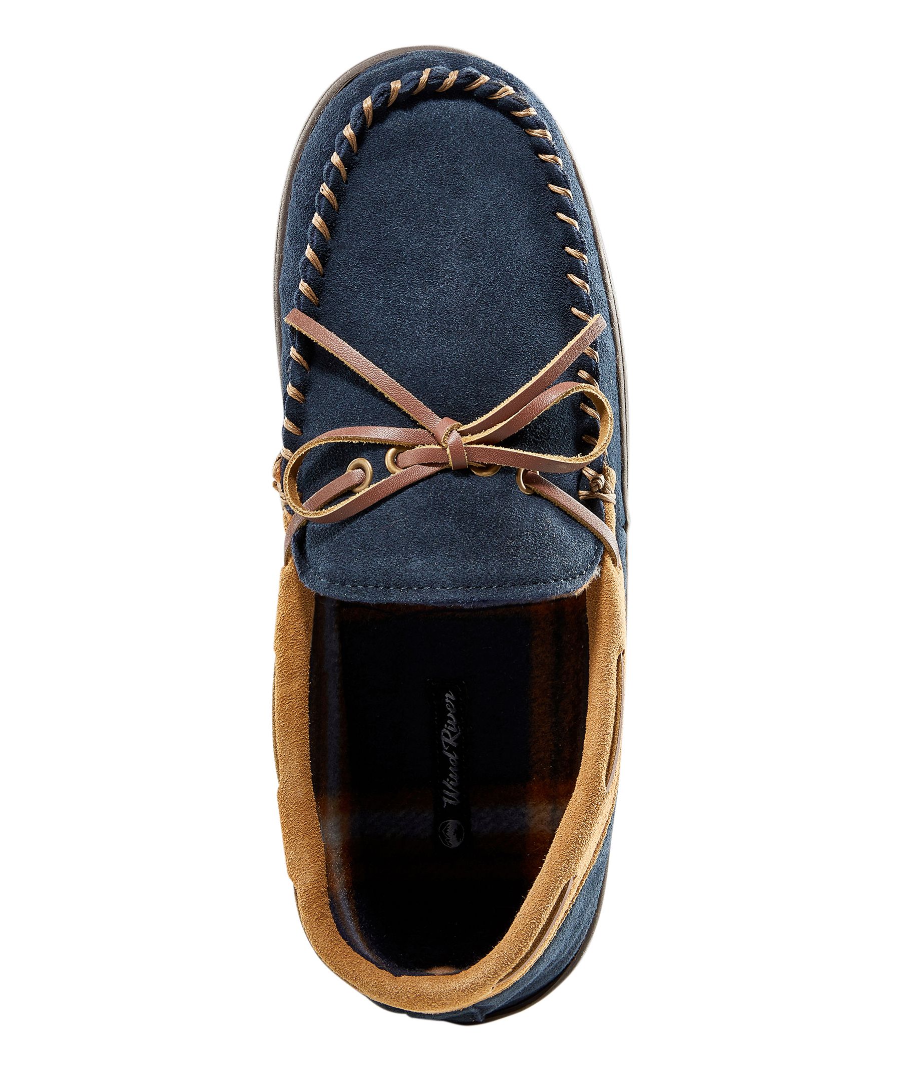 Pantoufles en suède cousues à la main pour hommes, WindRiver