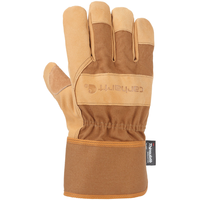 Gants de travail d'hiver en coutil et en cuir synthétique, Carhartt Back_Flat