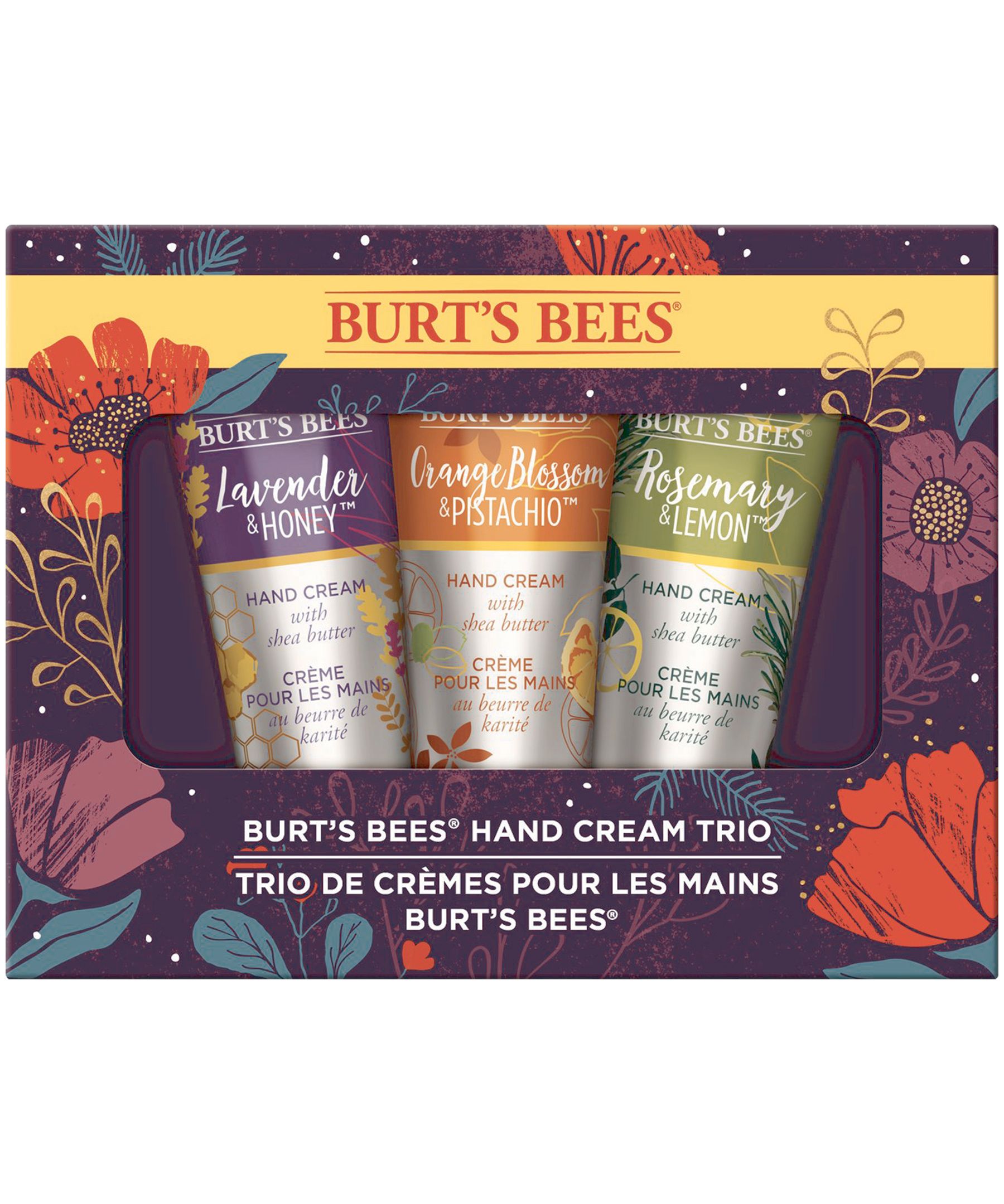 Burts Bees 3 Pack Natural Ingredient Hypoallergenic Hand Cream Gift Set Front_Flat
