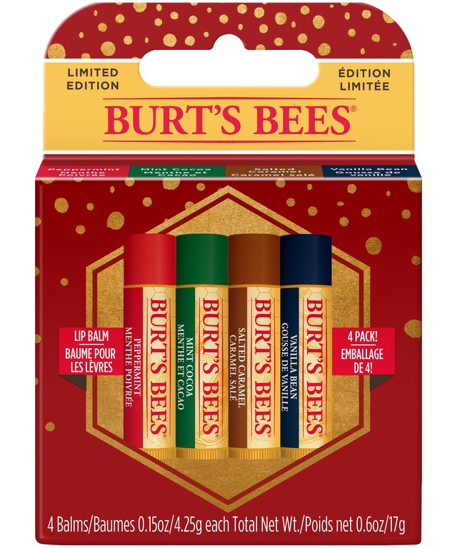 Burts Bees 4 Pack Natural Ingredient Hydrating Lip Balm Gift Set Front_Flat
